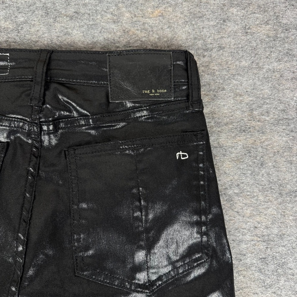 Rag & bone Nina High Rise Skinny Jeans 29" Coated Black Womens 26 - Picture 9 of 14
